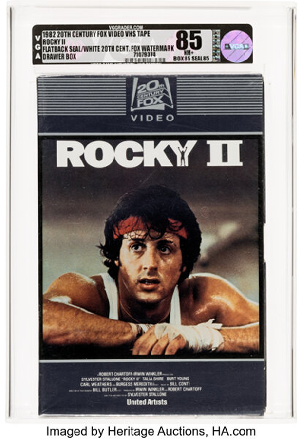 Rocky II VHS 1982 - VGA 85 NM+, Drawer Box, Flatback Seal, White 20th Century Fox Video Watermarks, 20th Century Fox Video