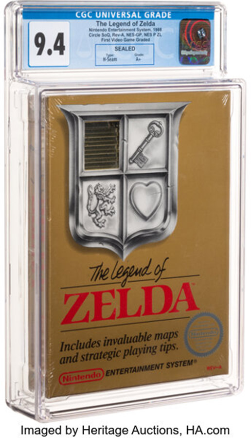 The Legend of Zelda - CGC 9.4 A+ Sealed [Rev-A, Round SOQ, Mid-Production], NES Nintendo 1987 USA