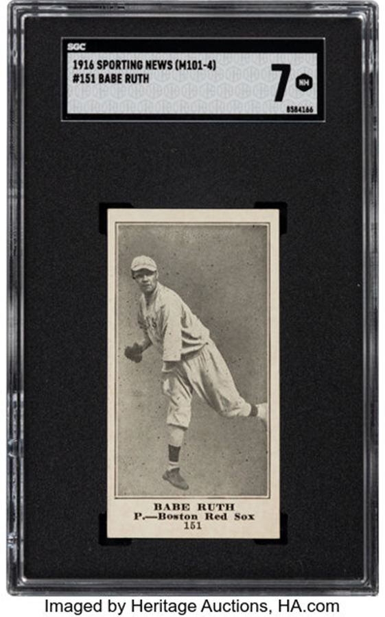 1916 M101-4 Sporting News Babe Ruth Rookie No.151 SGC NM 7