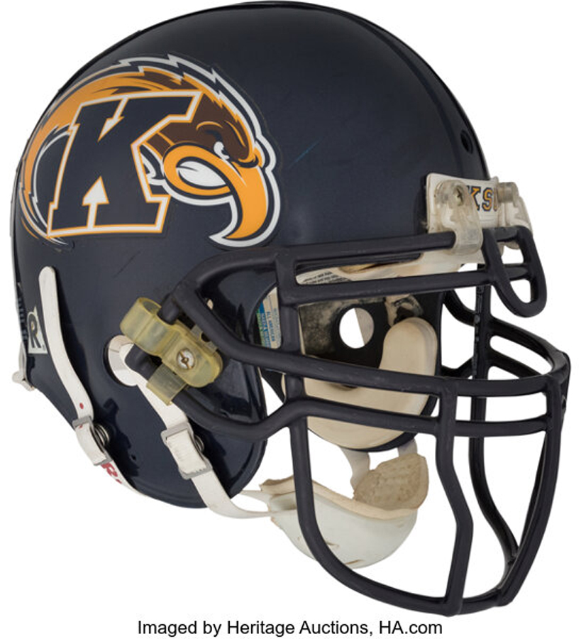 2001 James Harrison Game Worn Kent State Golden Flashes Helmet from The James Harrison Collection