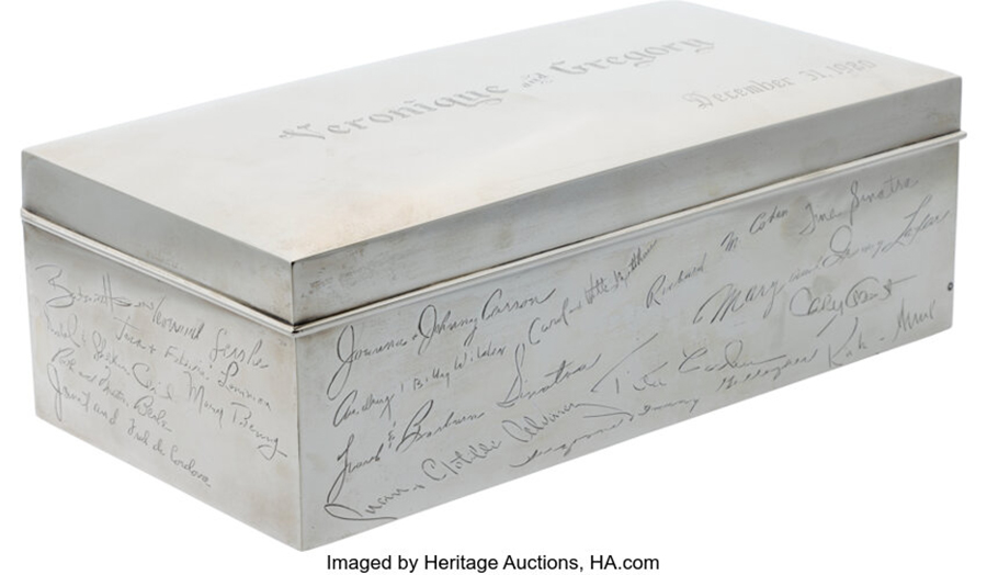 Black, Starr & Gorham Sterling Silver Box Presented to Gregory and Veronique Peck on Their 25th Wedding Anniversary