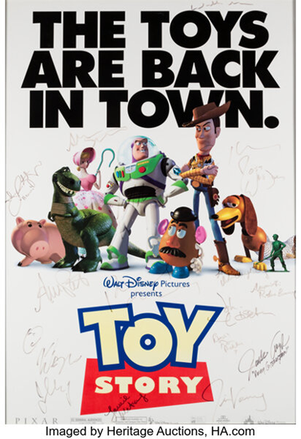 Toy Story Cast Signed Movie Poster One Sheet (Walt Disney, 1995)