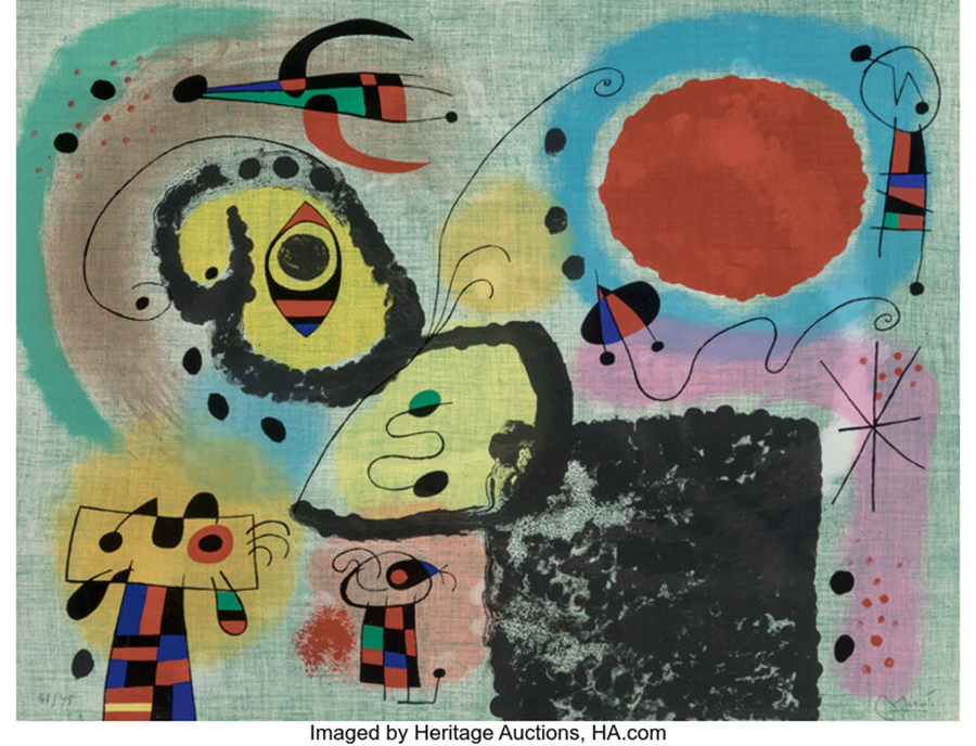 Joan Miro (1893-1983). Lithographie pour le centenaire de L'Imprimerie Mourlot, 1953