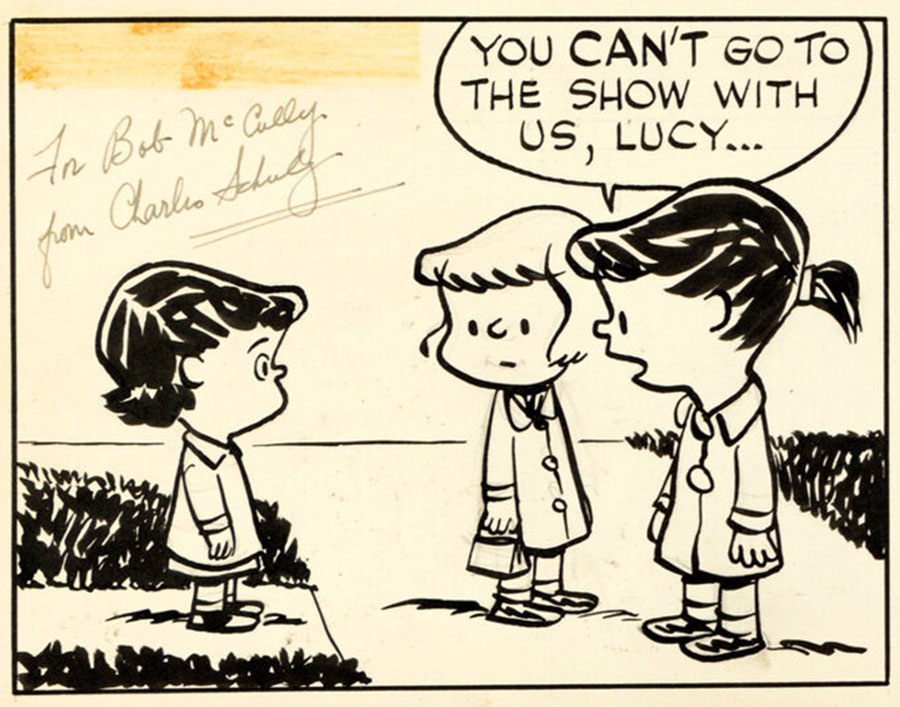 Detail: Charles Schulz Peanuts Daily Comic Strip Original Art daily 3-26-1952 (United Features Syndicate, 1952)