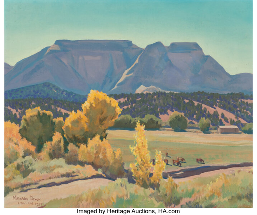 Maynard Dixon (American, 1875-1946). Bright Morning, Utah, October 1944