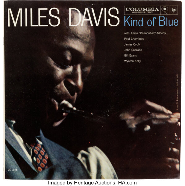 Miles Davis Kind of Blue Misprint White Label Promo Mono LP (Columbia, CL 1355)