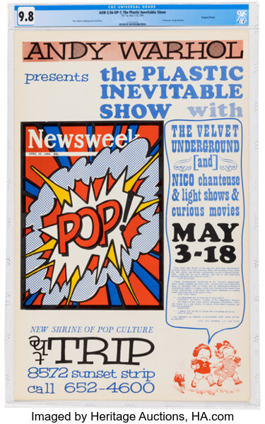 Velvet Underground, Andy Warhol 1966 The Trip, Los Angeles Concert Poster Graded 9.8 (AOR-3.56)