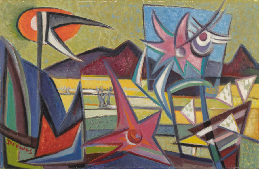 Werner Drewes (American, 1899-1985). Untitled Abstract, 1951