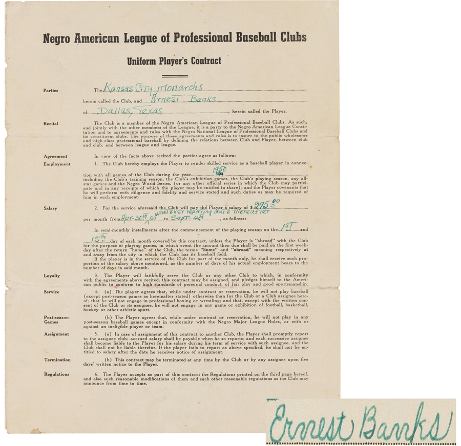 Ernie Banks Contract