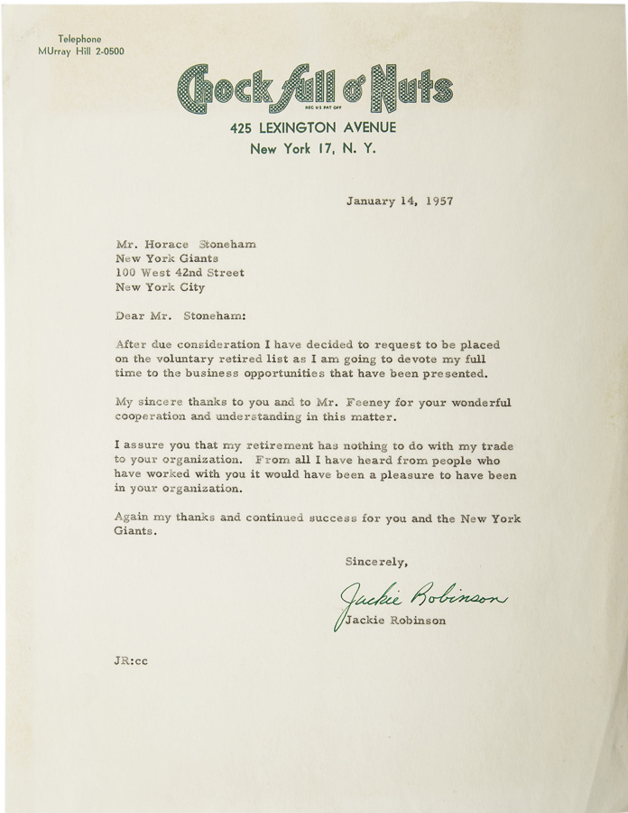 Jackie Robinson Letter