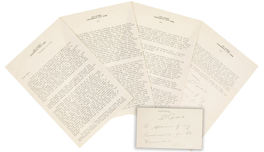 Lou Gehrig Letter