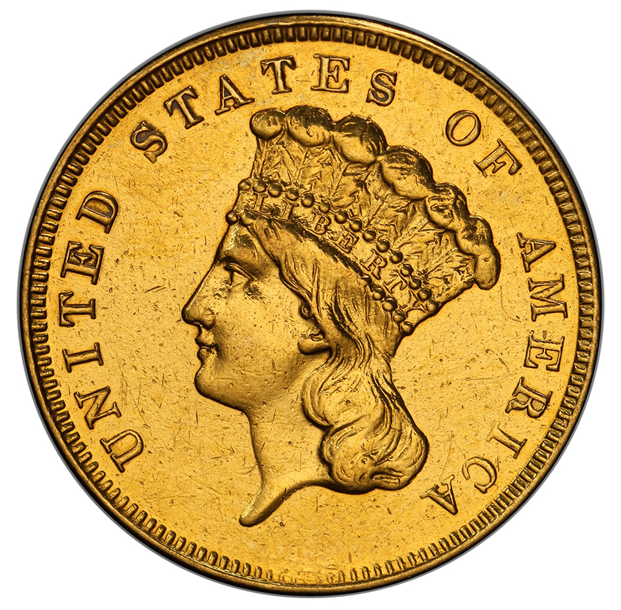 1870-S Three Dollar Gold