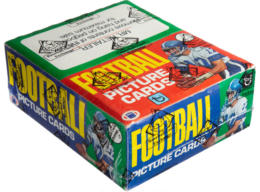 1981 Topps Football Rack Box with 24 Unopened Rack Packs - Montana Rookie Year