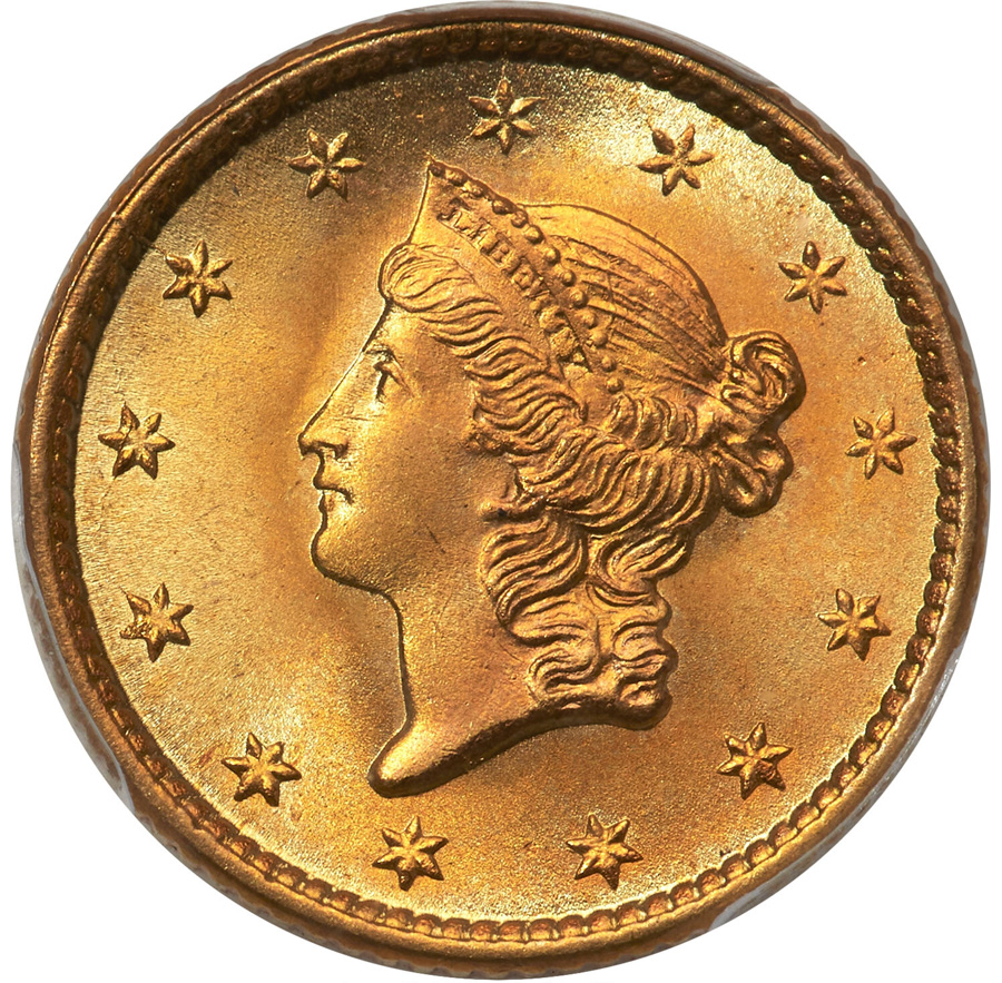 1853 Gold Dollar MS69