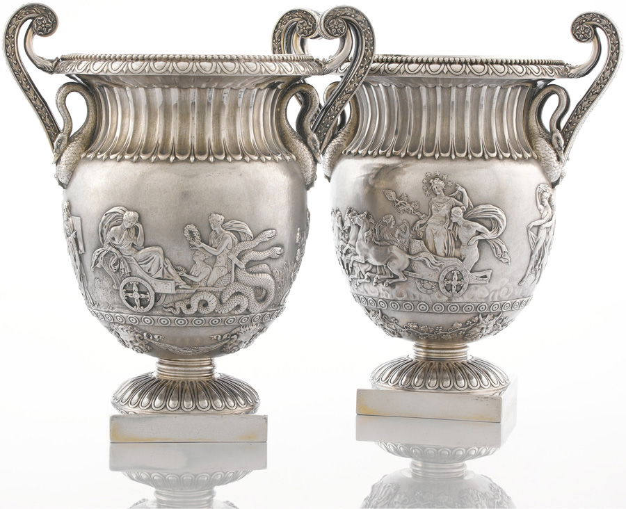 silver urns