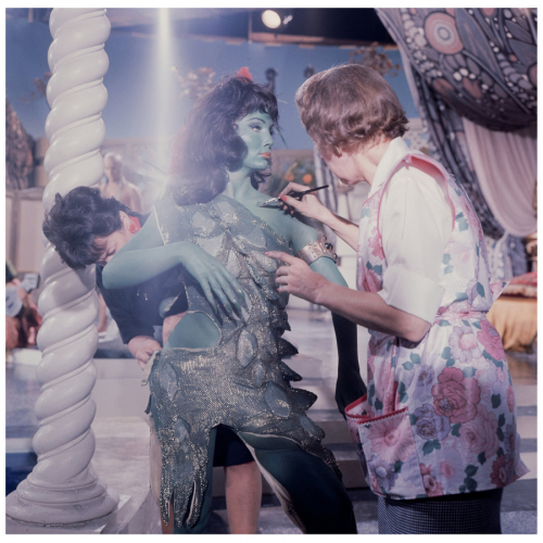 05_Susan Oliver gets a touch-up as an Orion slave girl in “The Cage”